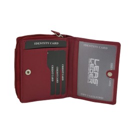 Wallet with side zip pocket LEAS, Genuine Leather, red - LEAS Zipper-Collection