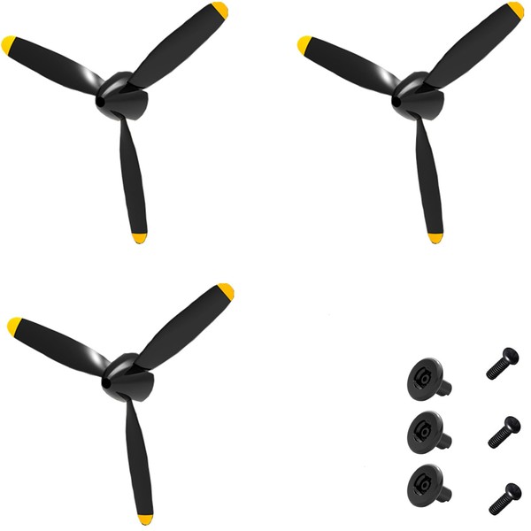 3 Sets Rc Plane 3-Blade Propeller with Propeller Savers and