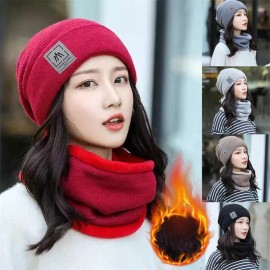 K&H Set Duo Gorro Bufanda Dama Mujer Invierno Cuellera Fashion