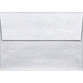 LUXPaper A1 Invitation Envelope in 80 lb Silver Metallic for 3 1/2 x 4 7/8 Cards, Printable Envelopes for Invitations, with Peel and Press, 50 Pack, Envelope Size 3 5/8 x 5 1/8 (Silver)