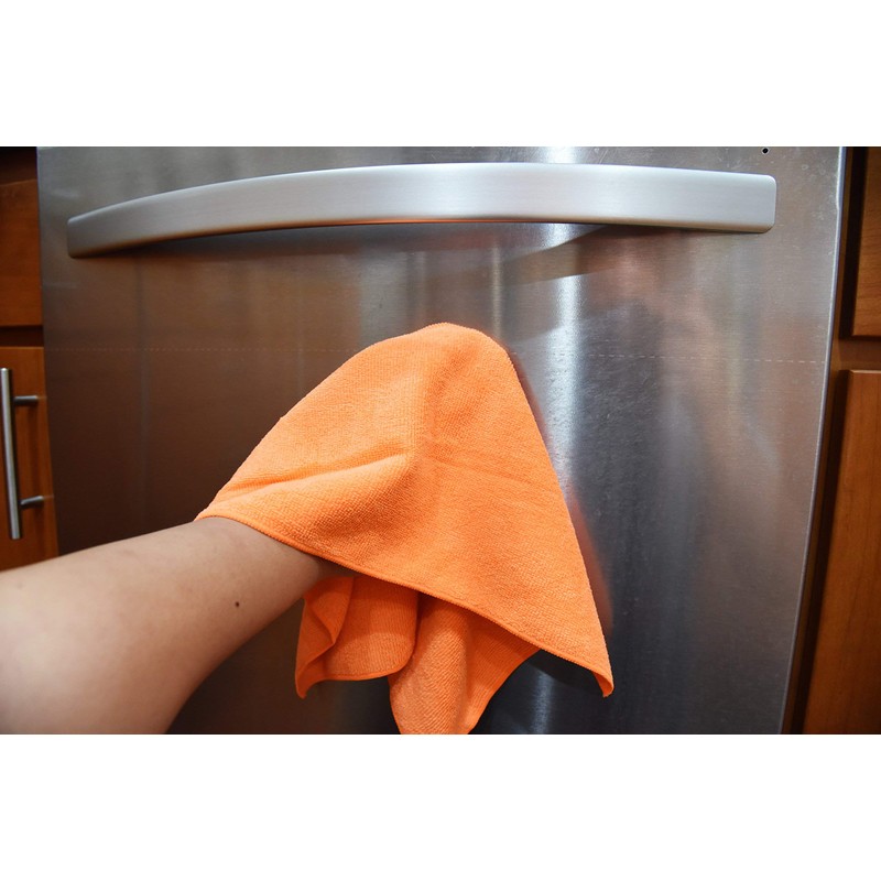 Dri Professional Extra-Thick Microfiber Cleaning Cloth 12 Pack Orange (16IN