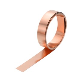 sourcing map Copper Sheet Roll 2500mm x 10mm x 0.08mm, 0.4" x 8.2ft 38 Gauge 99.9% Pure Copper Flashing Strip Metal Foil Plate for Electricity DIY Projects (Multiple Sizes)