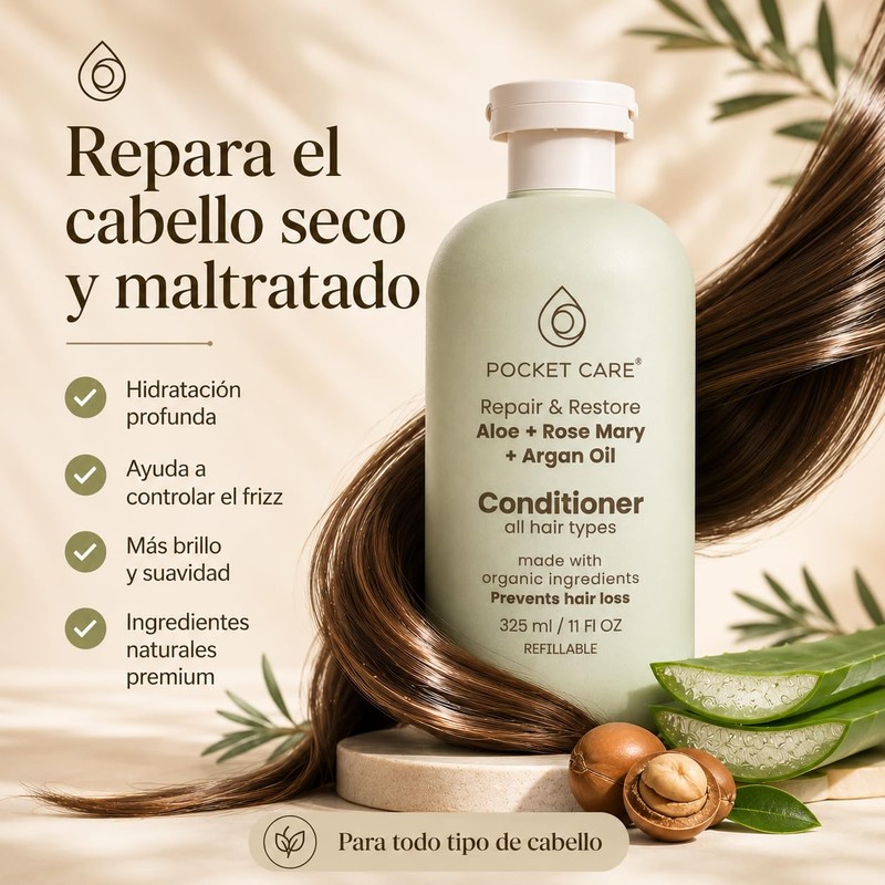 Pocket Care Shampoo Orgánico con Vitamina E y Aceite de