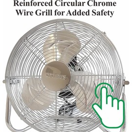 Optimus F-4122 F-4122 3-Speed 40-Watt 12-In. Industrial-Grade High-Velocity Floor Fan