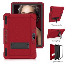 Hoibon Case for Pritom M10 Tablet 10 inch,Kids Friendly with Kickstand Shockproof Case for FANGOR F-X10/qunyiCO Y10/Voger priorpad X100/Digiland Tab Model:DL1036/Gateway 10.1 HD Tablet (RedBlack)