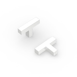 goldenwarm 10 Pack White Cabinet Knobs White Drawer Knobs Square Bar Handles Kitchen Cabinet Handles Stainless Steel Dresser Hardware for Kitchen Cupboard Bathroom