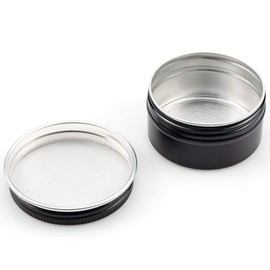 18 Pcs 1 Oz Aluminum Round Lip Lipstick Cans, Metal Storage Travel Cans Matte Black Empty Tin Cans