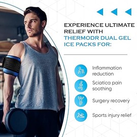 ThermoDR Ice Packs - Gel Ice Pack with Soft Fleece Pouch & Adjustable Straps for Hot & Cold Use - Waterproof, Microwavable Ice Pack for Knees, Back & Neck - Warm & Cold Compress by ThermoDr - Single Pack