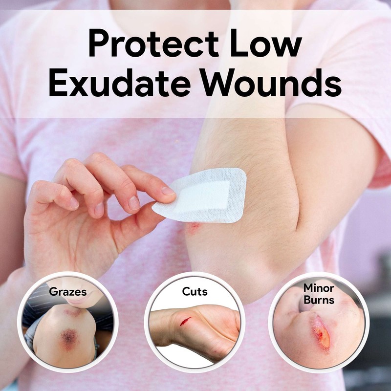 Bordered Gauze 4x4 Adhesive Bandages - Island Dressing Pads -