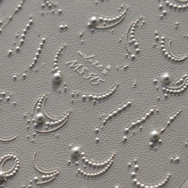 JMEOWIO 3D Nagelsticker Perlenlinie Nail Art Sticker Selbstklebend Nagelaufkleber 5D Stereoskopisch Dekoration Nageldesign Zubehör 1 Blatt