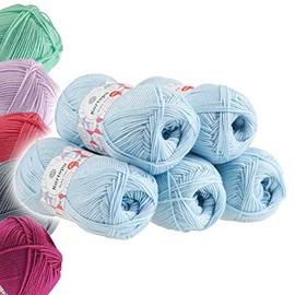 Kartopu Baby One Antipilling Baby Wool Knitting Yarn 100 g Choice of Colours K580 Pastel Blue 5 x 100 g