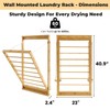 GRISSHMO Clothes Drying Rack, Foldable Bamboo Wall Mounted Laundry Rack