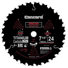 Concord Blades DEM0725T024SP 7-1/4" 24 Tooth Demolition Non-stick Coated Blade