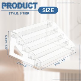 PATIKIL 5 Tier Acrylic Card Display Stand, Portable Postcard Rack Holder Organizer Versatile Display for Trading Cards Baseball PSA Stickers Stamp, Clear