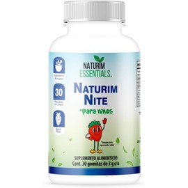 Gomitas de Valeriana Officinalis Para Niños Sabor Fresa Suplemento Alimenticio Frasco con 30 Gomitas Naturim Essentials Auxiliar en el Trastorno del Sueño e Insomnio Descanso Relajación