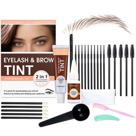 2 en 1 Tinte de Pestañas y Cejas,Kit de Laminación de Cejas,Kit Profesional de Levantamiento de Cejas,DIY de Levantamiento de Cejas para Dar Forma Natural a las Cejas,Cejas Más Gruesas,Fácil de Usar y Resultados Duraderos (02# brown)