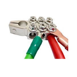 12-Way Battery Terminal Connector 6x2/0 Gauge AWG Lead-Acid Car Audio Battery Terminals Positive and Negative (+/-)(Pair) for SAE/DIN/EN Tapered Top Post