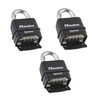 MasterLock 1178D Combination Padlock, Die Cast Body, 3 Pack Black/Silver