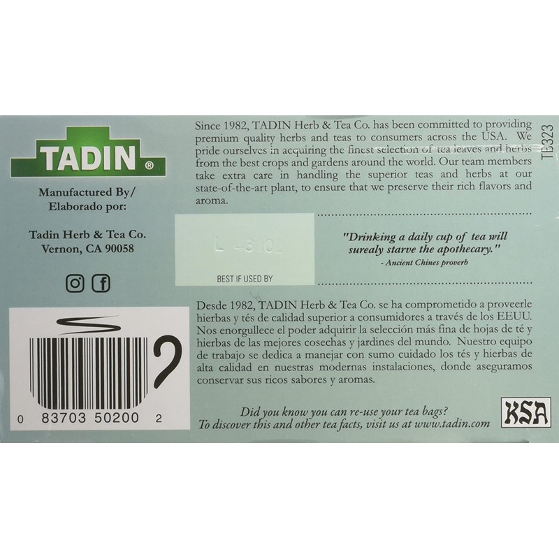TADIN 2 PACK SPEARMINT TADIN TEA (48 BAGS) YERBABUENA