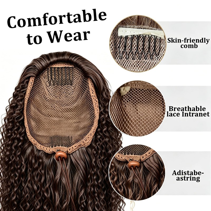 LIULINY 90 cm Wavy Ponytail Extension, Ponytail Extension