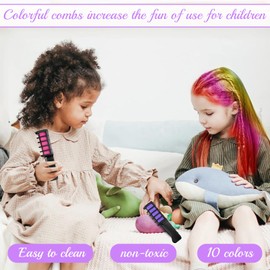 dcas Hair Chalk Comb, DIY Temporary Children's Hair Chalk Comb, Safe Non-Toxic Hair Chalk Comb, Washable Hair Chalk Comb, Reusable Hair Chalk Comb, for Christmas Parties (5 Hair Bobbles)