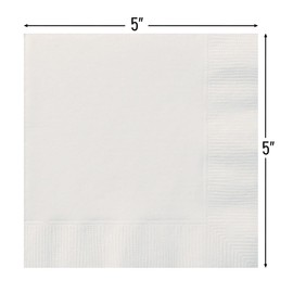 Bright White Solid Beverage Paper Napkins - 5"x5" (20 Count) - Vibrant Color & Premium Quality Napkins For Unforgettable Events & Parties