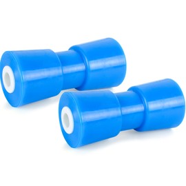 ORLANG 2 Pack 8 Inch Heavy Duty Boat Trailer Roller,Polyurethane Keel Roller,Boat Rollers for Trailer, Keel Roller Assembly Fits 3/4" Shaft - Blue