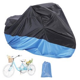 WHATWEARS Tricycle Cover Waterproof Outdoor Bike Covers, Sun Dust Wind Proof Bicycle Cover with Lock Hole, Ripstop Material, Easy to Carry-Blue