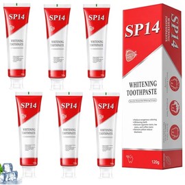 6PCS Pastas Dentales Blanqueadoras SP-14, Pasta de Dientes con Niacinamida para Adultos, Fórmula Mejorada con Probióticos SP-14, Aliento Fresco, Tamaño de Viaje (6PCS)