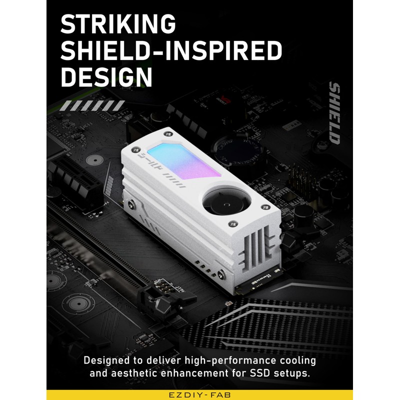 EZDIY-FAB Shield ARGB M.2 SSD Heatsink with Build-in 20mm PWM