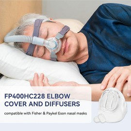 Elbow Cover and Diffuser Filters Fp400Hc228 Compatible with Fisher & Paykel Eson Nasal Mask, Diffuser Filters Replacement for F & P Eson Pilario Q, CPAP Supplies Reduce Noisy - Pack of 10