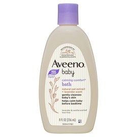 Aveeno Baby Calming Comfort Bath with Relaxing Lavender & Vanilla Scents, Hypoallergenic & Tear-Free Formula, Paraben- & Phthalate-Free, 8 fl. oz