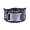 HAQUIL Pulsera vikinga para hombres, Viking Fenrir Wolf Head Talisman,