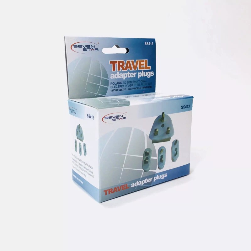 SEVEN STAR 4-PACK US EU UK AU International Travel Adapter