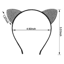 Amariver Cat Ear Headbands for Women Catwomen Accessories Silver Cat Ears Headband Catwoman Costume Toddler Cat Costume