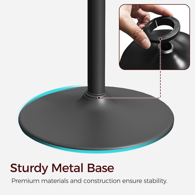 MAHANCRIS Bar Table, Height-Adjustable Pub Table 26.8-36.2 Inches, Cocktail Tables