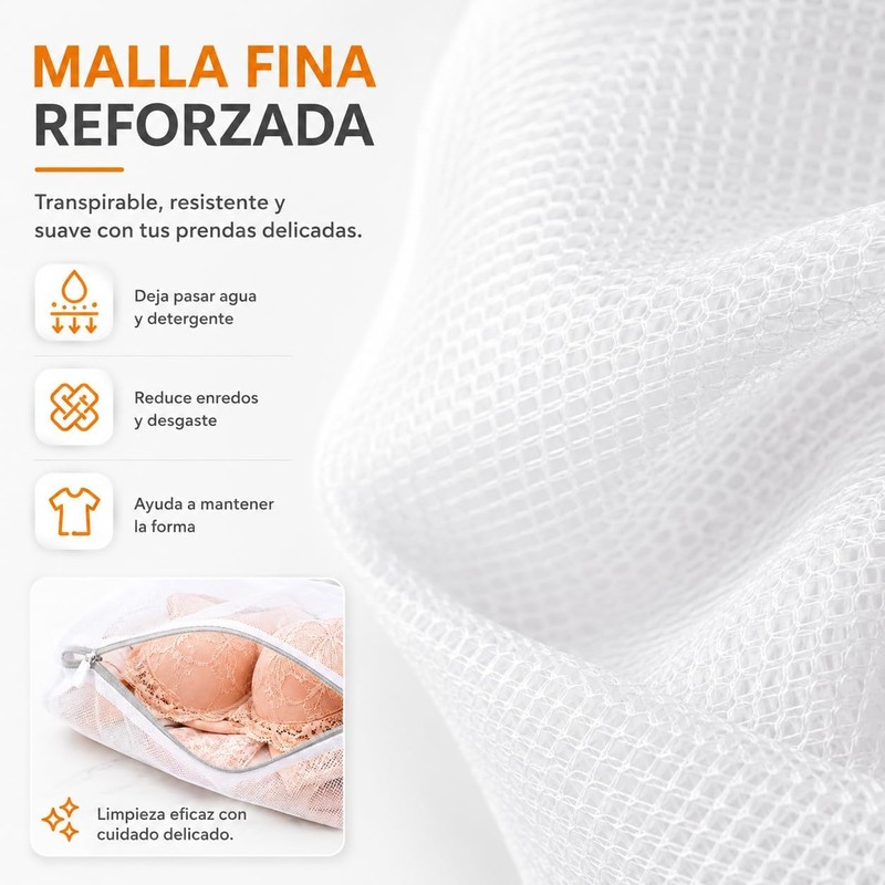 Bolsas para Lavar Ropa, 12 Piezas con Cremallera, 4 Tamaños
