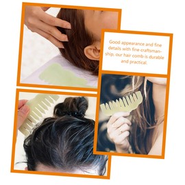 WOONEKY 2pcs Jade Hair Massage Combs Multifunctional Jade Tools for Scalp Relaxation Lightweight Portable for All Hair Types Muscle Relief