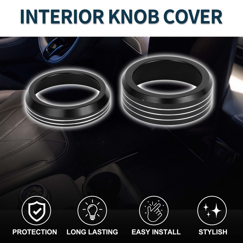 TUCKBOLD Media Volume Gear Shift Control Switch Knob Cover Ring