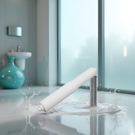 White Plastic Toilet Paper Rollers, Roll Holder, Toilet Paper Holder Roller,Replacement Bathroom Spindle Spring Loaded Roller Replacement Rod，Bathroom Hardware，Toilet Paper Holders