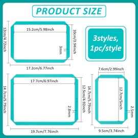 BENECREAT 3 Sizes Bookbinding Tools, Acrylic Notebook Cover Bookbinding Guide Template Bookbinding Ruler Scrapbooking Tool for Notebook Journal Handbook Cover Making, Dark Turquoise