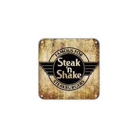 Steak N Shake Famous for Steakburgers Vintage Retro Wall Decor Art Restaurant Shop Cave Bar Aluminum 12"x12" Sign
