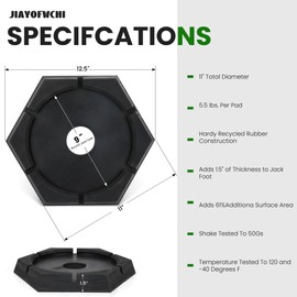 JIAYOFWCHI 9 inch Round Permanent Non-Slip feet for RV Permanent Jack stabilizers. (Individual Packages (Qty 1), Black