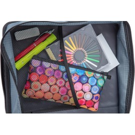 Case-It 1.5 Inch 3 D-Ring Zipper Binder with Padded Laptop Case Workstation, Shoulder Strap, LT-117, Black