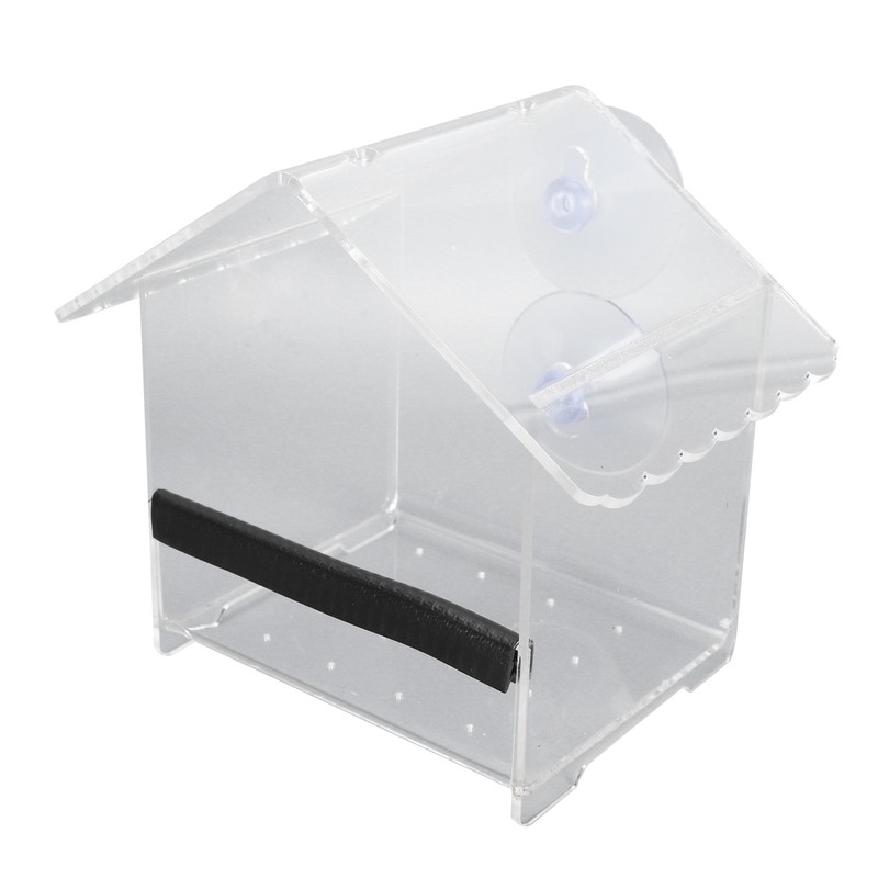 Window Bird Feeder Transparent Large Space Bird Feeder House with