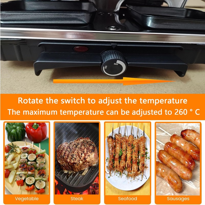 Electric Korean BBQ Indoor Grill Table Smokeless Portable Griddle Raclette