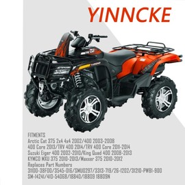 YINNCKE 12V Metal Starter Motor Fits Arctic Cat 375 2x4 4x4 400 TRV 400 Core Suzuki Eiger 400 King Quad 400 KYMCO MXU 375 Maxxer 375 3545-016 SMU0297 3313-719 31210-PWB1-900