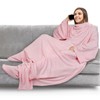 PAVILIA Fleece Blanket with Sleeves, Foot Pockets for Women Men