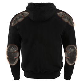 Milwaukee Leather Men's CE Approved Armored Hoodie with Reinforced Fibers Black and Silver Versions Available (Black, Medium)