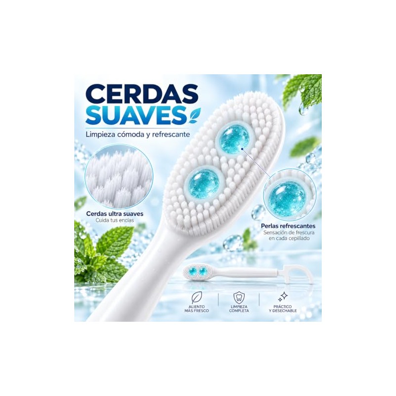 Mini Cepillos de Dientes Desechables 5 en 1 con Hilo